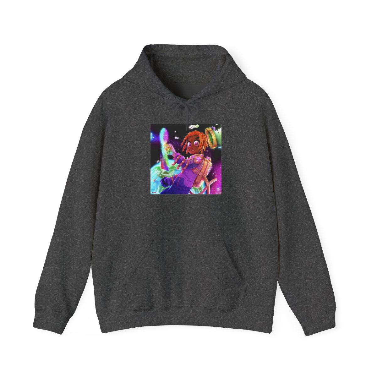 Neon Space Mermaid Hoodie | Colorful Cosmic Illustration | Konvy Streamer Merch