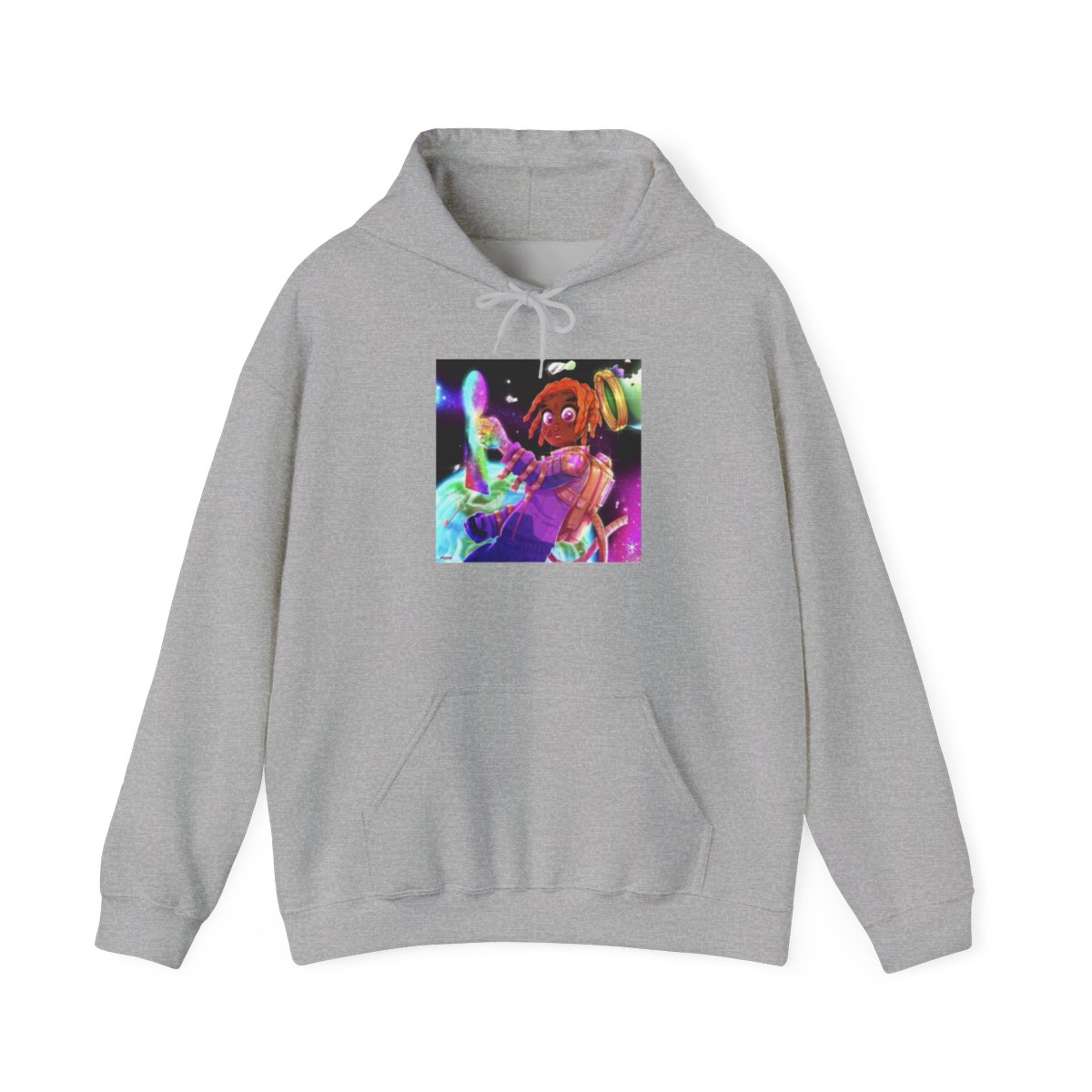 Neon Space Mermaid Hoodie | Colorful Cosmic Illustration | Konvy Streamer Merch - alternate angle 4, merchandise
