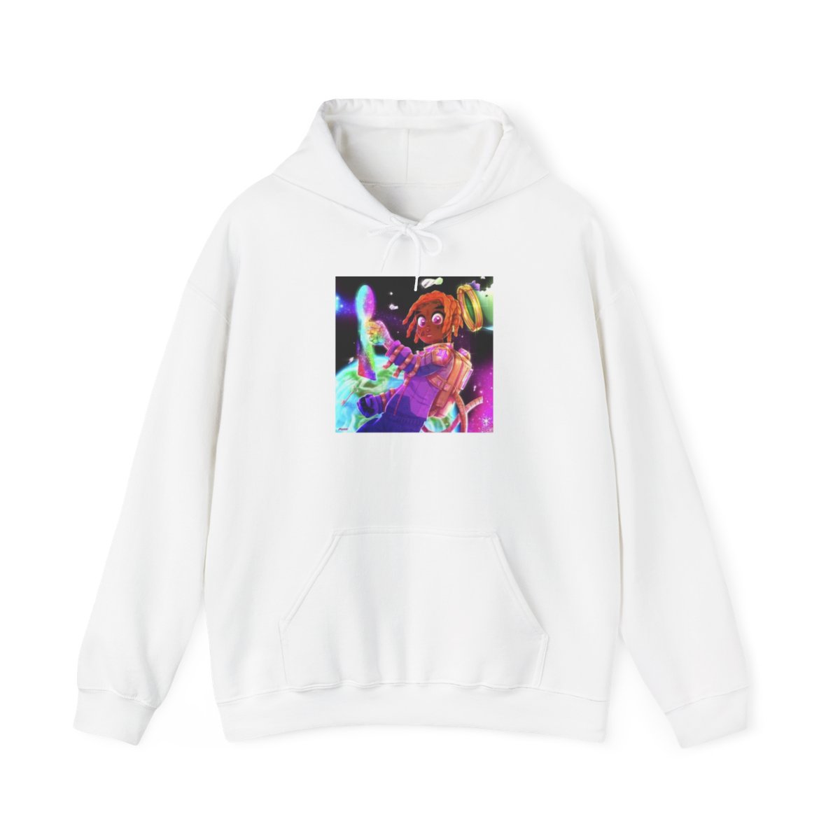 Neon Space Mermaid Hoodie | Colorful Cosmic Illustration | Konvy Streamer Merch - alternate angle 1, merchandise